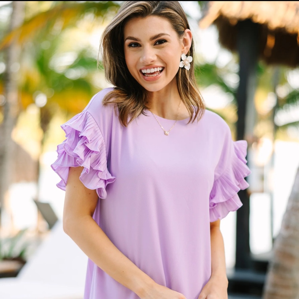 Women’s Shop the Mint Dress NWOT
What a Vision Lavender Purple Ruffled Dress